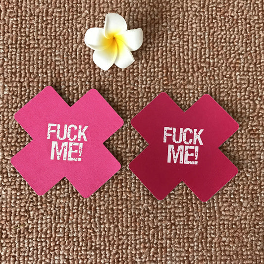 Fxxk Me Sexy X-shaped Nipple Stickers Cross-shaped Nipple Stickers