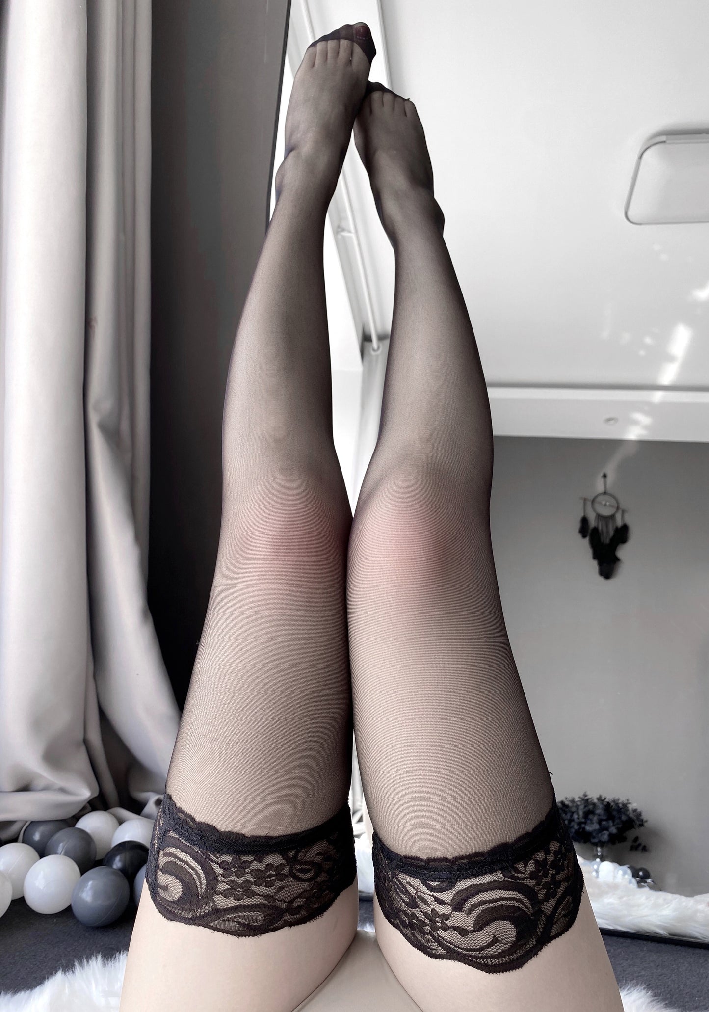 Sexy Lace Stockings (black/white)