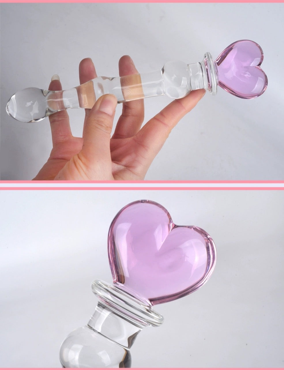 Glass Heart Shape Anal plugs Sex Toys